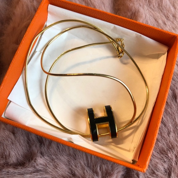Hermes Jewelry - Hermes Gold and Black Necklace